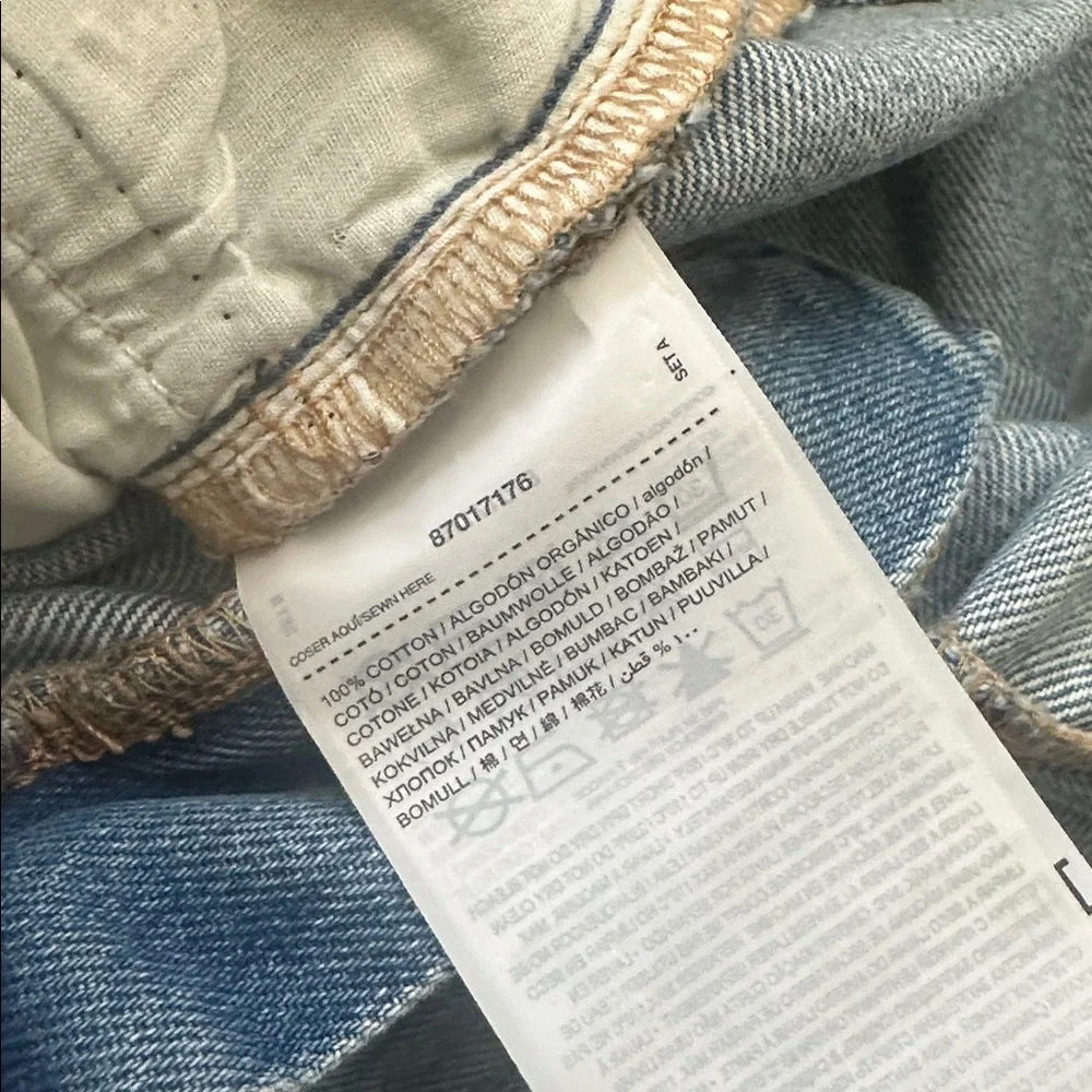 Mango Tie Waist Wide leg jeans Light Blue Denim with Zip Fly size 6 - Picture 4 of 12